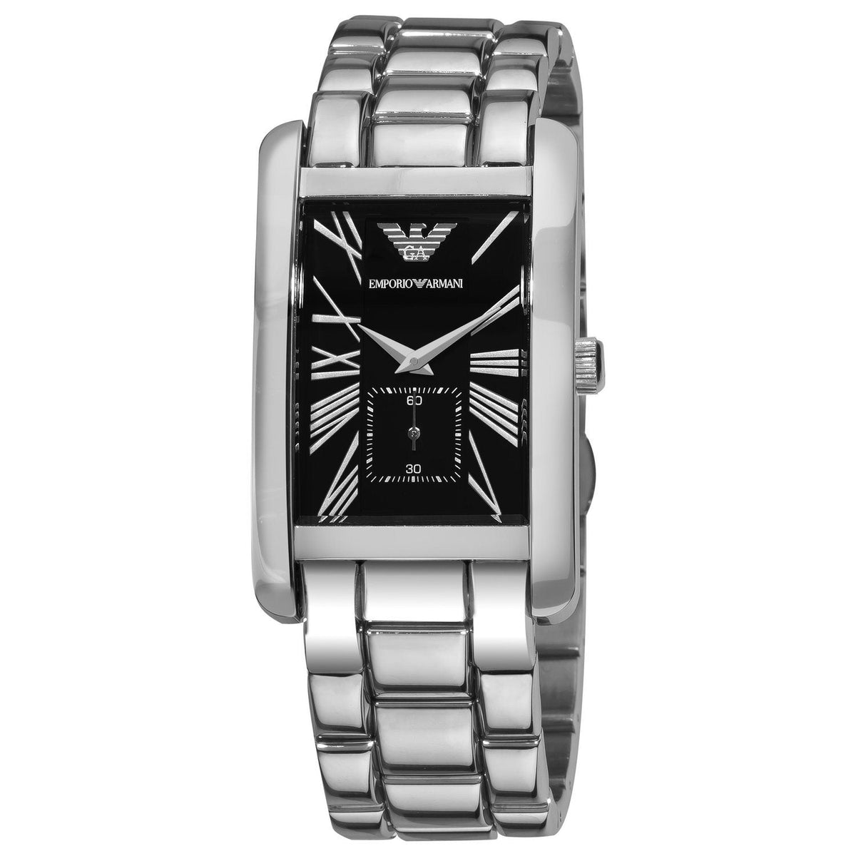  Shop Authentic Emporio Armani Classic Analog Black Dial Silver Steel Strap Watch For Men - AR1608 - Luxxuri