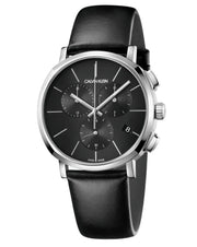  Shop Authentic Calvin Klein Posh Black Dial Black Leather Strap Watch for Men - K8Q371C1 - Luxxuri