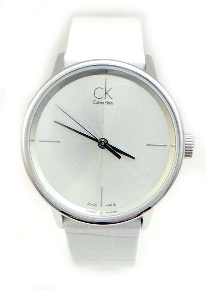  Shop Authentic Calvin Klein Accent White Dial White Leather Strap Watch for Women - K2Y2Y1K6 - Luxxuri