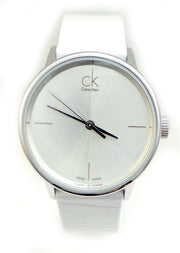  Shop Authentic Calvin Klein Accent White Dial White Leather Strap Watch for Women - K2Y2Y1K6 - Luxxuri