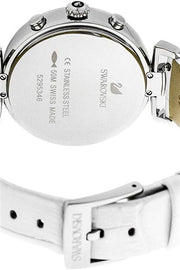 Shop Authentic Swarovski Era Journey Silver Dial White Leather Strap Watch for Women - 5295346 - Luxxuri