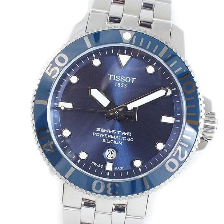  Shop Authentic Tissot T Sport Seastar 1000 Powermatic Silicium Blue Dial Silver Steel Strap Watch For Men - T120.407.11.041.01 - Luxxuri