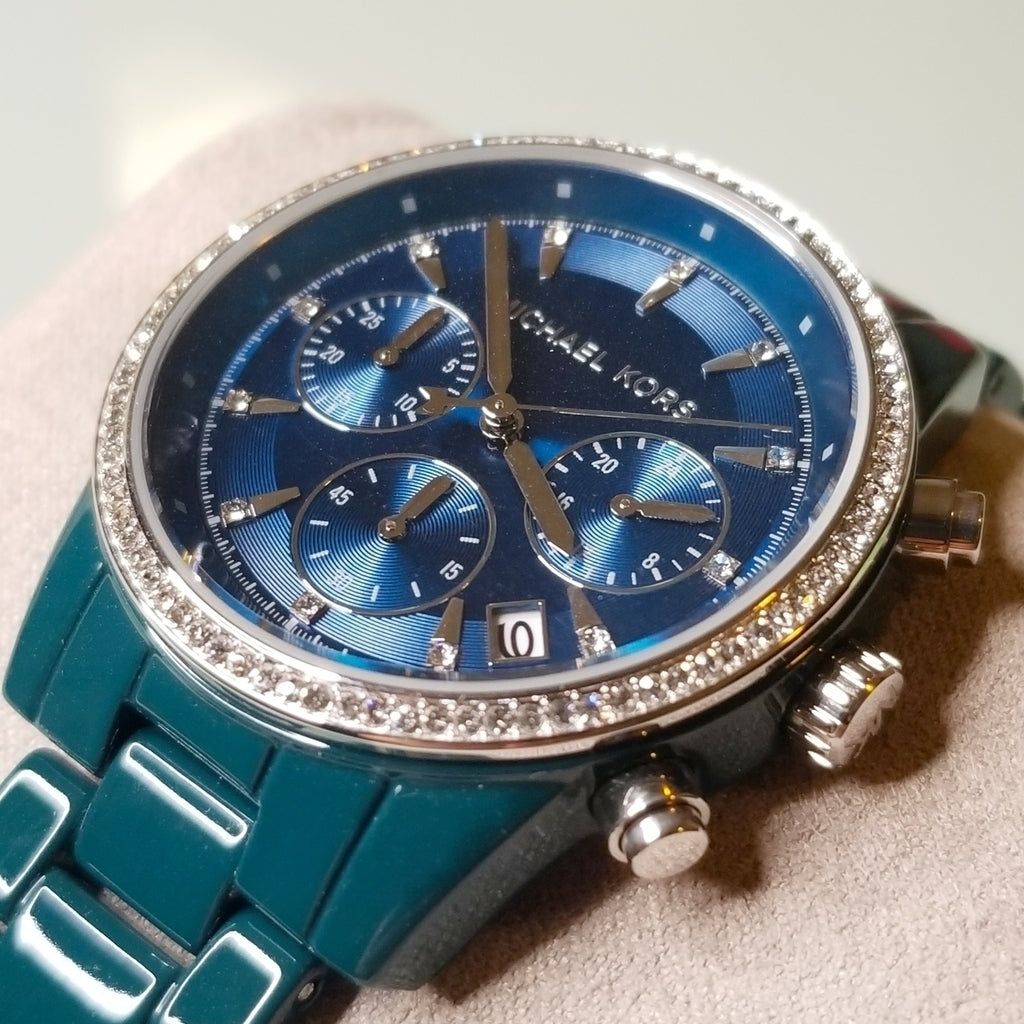  Shop Authentic Michael Kors Bradshaw Chronograph Blue Dial Blue Steel Strap Watch For Men - MK6722 - Luxxuri
