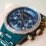  Shop Authentic Michael Kors Bradshaw Chronograph Blue Dial Blue Steel Strap Watch For Men - MK6722 - Luxxuri
