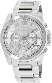  Shop Authentic Michael Kors Brecken Chronograph Silver Dial Silver Steel Strap Watch For Women - MK8562 - Luxxuri