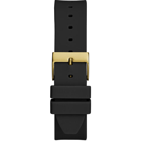  Shop Authentic Guess Fame Quartz Gold Dial Black Leather Strap Watch For Women - GW0548L3 - Luxxuri