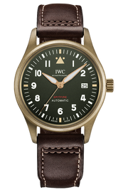  Shop Authentic IWC Pilot's Watch Automatic Spitfire Green Dial Brown Leather Strap Watch for Men - IW326802 - Luxxuri