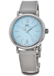  Shop Authentic IWC Portofino Automatic Blue Dial Blue Leather Strap Watch for Women - IW357416 - Luxxuri