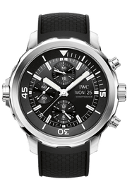  Shop Authentic IWC Aquatimer Chronograph Black Dial Black Leather Strap Watch for Men - IW376803 - Luxxuri