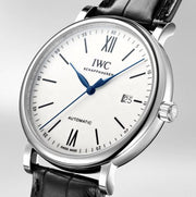  Shop Authentic IWC Portofino Automatic '150 Years' Edition Automatic White Dial Black Leather Strap Watch for Men - IW356519 - Luxxuri