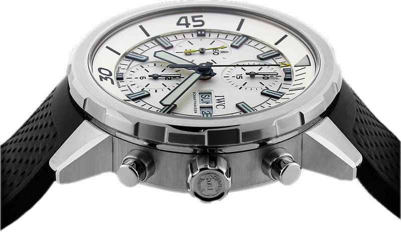  Shop Authentic IWC Aquatimer Chronograph White Dial Black Rubber Strap Watch for Men - IW376801 - Luxxuri