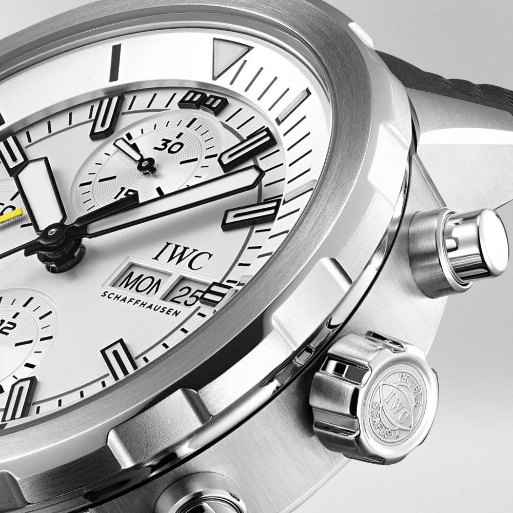  Shop Authentic IWC Aquatimer Chronograph White Dial Black Rubber Strap Watch for Men - IW376801 - Luxxuri