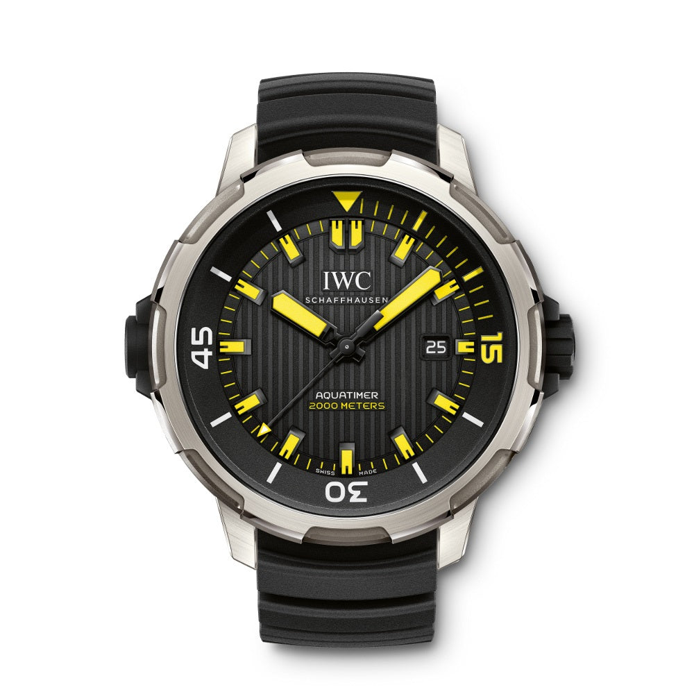  Shop Authentic IWC Aquatimer Automatic 2000 Black Dial Black Rubber Strap Watch for Men - IW358001 - Luxxuri