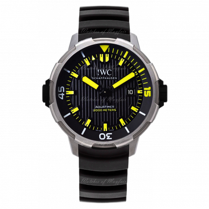  Shop Authentic IWC Aquatimer Automatic 2000 Black Dial Black Rubber Strap Watch for Men - IW358001 - Luxxuri