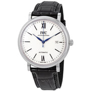  Shop Authentic IWC Portofino Automatic '150 Years' Edition Automatic White Dial Black Leather Strap Watch for Men - IW356519 - Luxxuri
