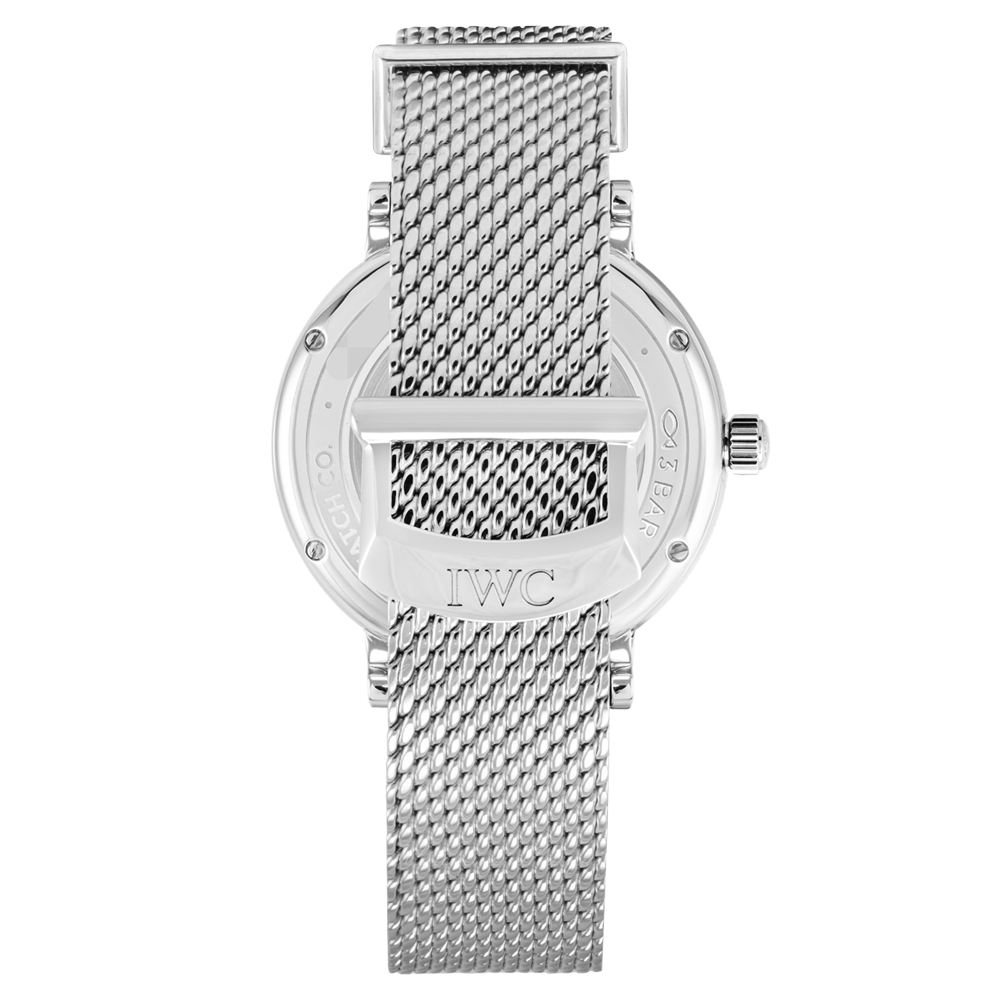  Shop Authentic IWC Portofino Automatic Blue Dial Silver Mesh Bracelet Watch for Women - IW357404 - Luxxuri