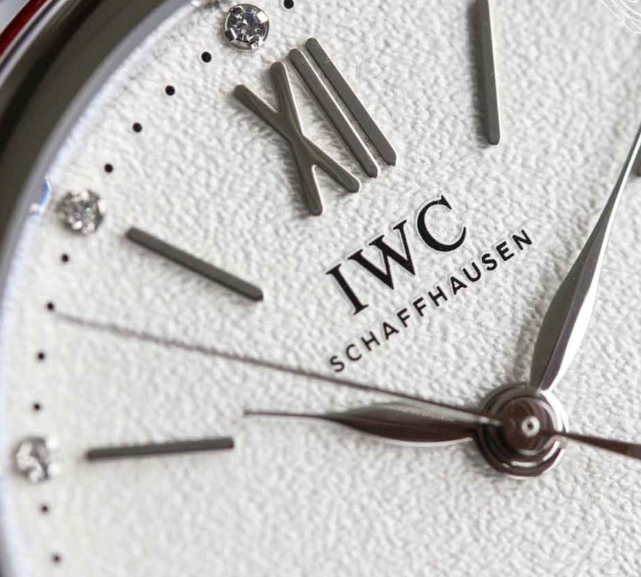  Shop Authentic IWC Portofino Automatic Diamonds Silver Dial Red Leather Strap Watch for Women - IW357408 - Luxxuri