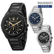  Shop Authentic Maserati Stile Chronograph Black Dial Silver Steel Strap Watch For Men - R8873642004 - Luxxuri
