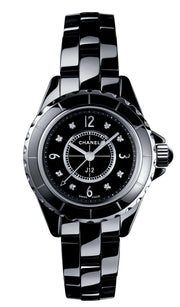  Shop Authentic Chanel J12 Diamonds Black Dial Black Steel Strap Watch for Women - J12 H2569 - Luxxuri
