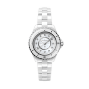  Shop Authentic Chanel J12 Quartz Diamonds White Dial White Steel Strap Watch for Women - J12 H3110 - Luxxuri