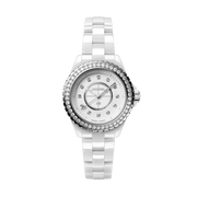  Shop Authentic Chanel J12 Quartz Diamonds White Dial White Steel Strap Watch for Women - J12 H6418 - Luxxuri
