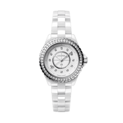  Shop Authentic Chanel J12 Quartz Diamonds White Dial White Steel Strap Watch for Women - J12 H6418 - Luxxuri