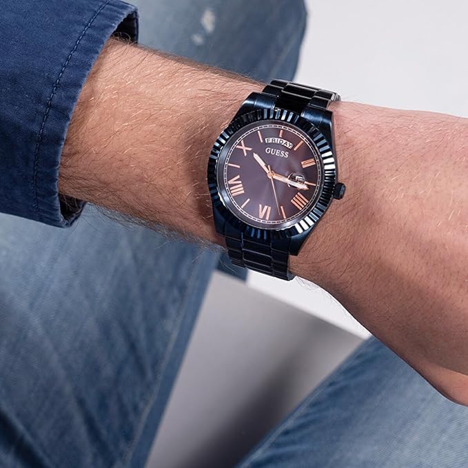  Shop Authentic Guess Connoisseur Quartz Blue Dial Blue Steel Strap Watch For Men - GW0265G9 - Luxxuri