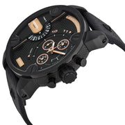  Shop Authentic Diesel Little Daddy Chronograph Black Dial Black Leather Strap Watch For Men - DZ7291 - Luxxuri