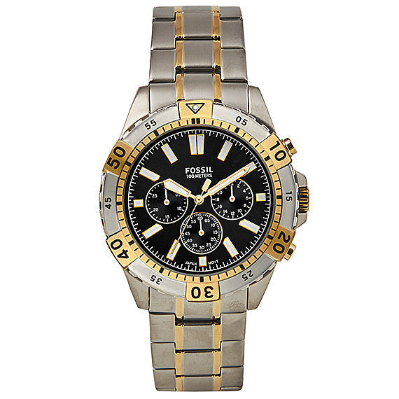  Shop Authentic Fossil Garrett Analog Black Dial Two Tone Steel Strap Watch for Men - FS5771 - Luxxuri