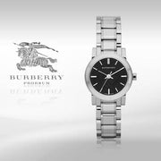  Shop Authentic Burberry The City Black Dial Silver Steel Strap Watch for Women - BU9201 - Luxxuri