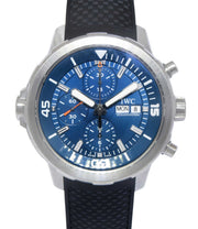  Shop Authentic IWC Aquatimer Automatic Chronograph 44mm Blue Dial Black Rubber Strap Watch for Men - IW376805 - Luxxuri
