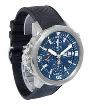  Shop Authentic IWC Aquatimer Automatic Chronograph 44mm Blue Dial Black Rubber Strap Watch for Men - IW376805 - Luxxuri