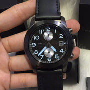  Shop Authentic Marc Jacobs Larry Chronograph Black Dial Black Leather Strap Watch for Men - MBM5054 - Luxxuri