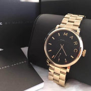  Shop Authentic Marc Jacobs Baker Black Dial Gold Steel Strap Watch for Women - MBM3355 - Luxxuri