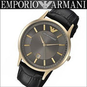  Shop Authentic Emporio Armani Renato Quartz Grey Dial Black Leather Strap Watch For Men - AR11049 - Luxxuri