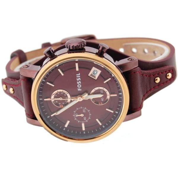  Shop Authentic Fossil Original Boyfriend Sport Chronograph Maroon Dial Maroon Leather Strap Watch for Women - ES4114 - Luxxuri