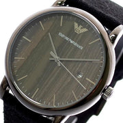 Shop Authentic Emporio Armani Luigi Analog Brown Dial Black Leather Strap Watch For Men - AR11156 - Luxxuri