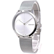  Shop Authentic Calvin Klein Minimal Silver Dial Silver Mesh Bracelet Watch for Women - K3M2212Z - Luxxuri