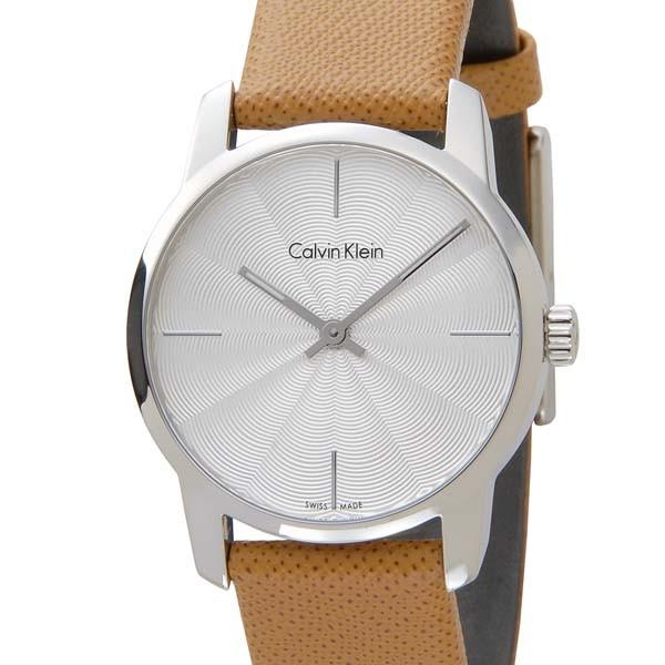  Shop Authentic Calvin Klein City Silver Dial Orange Leather Strap Watch for Women - K2G231G6 - Luxxuri