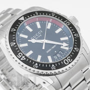  Shop Authentic Gucci Dive Quartz Black Dial Silver Steel Strap Watch For Men - YA136212 - Luxxuri