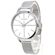  Shop Authentic Calvin Klein Even White Dial Silver Mesh Bracelet Watch for Women - K7B23126 - Luxxuri