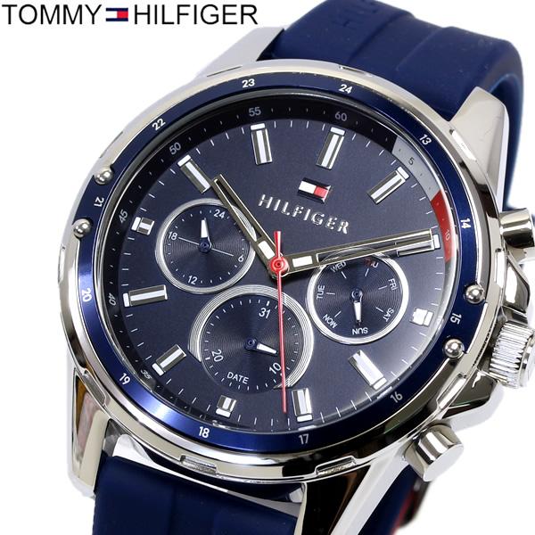  Shop Authentic Tommy Hilfiger Mason Blue Dial Blue Rubber Strap Watch for Men - 1791791 - Luxxuri