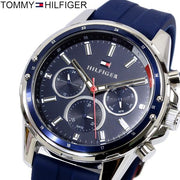 Shop Authentic Tommy Hilfiger Mason Blue Dial Blue Rubber Strap Watch for Men - 1791791 - Luxxuri