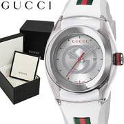  Shop Authentic Gucci Sync Quartz White Dial White Rubber Strap Unisex Watch - YA137302 - Luxxuri