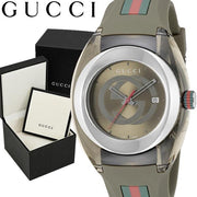  Shop Authentic Gucci Sync XXL Quartz Brown Dial Brown Leather Strap Watch For Men - YA137106 - Luxxuri