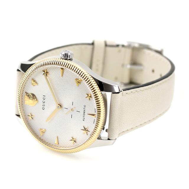  Shop Authentic Gucci G Timeless Automatic Silver Dial Beige Leather Strap Watch For Men - YA126348 - Luxxuri