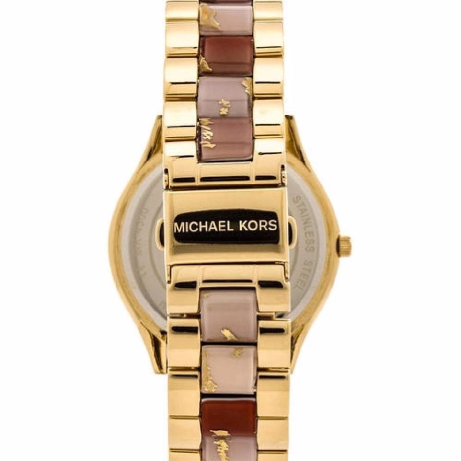  Shop Authentic Michael Kors Slim Runway Gold Dial Two Tone Steel Strap Watch for Women - MK4300 - Luxxuri