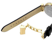  Shop Authentic Versace Palazzo Empire Greca Black Dial Black Leather Strap Watch for Women - VEDV00119 - Luxxuri