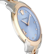  Shop Authentic Versace Audrey Quartz Blue Dial Two Tone Steel Strap Watch for Women - VELR00619 - Luxxuri