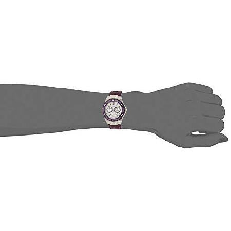  Shop Authentic Guess Limelight Quartz Silver Dial Purple Leather Strap Watch For Women - W0775L6 - Luxxuri